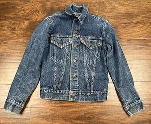 Levi 70705-0317 Blue Denim Button Up Trucker Jean Jacket 14 Vintage Youth - Picture 1 of 12