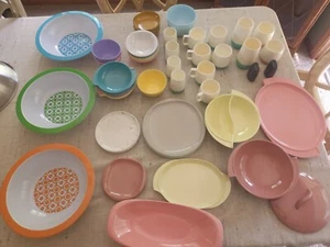 50 Pcs Of Various Melamine Plates, Cups And Bowls - Picture 1 of 16