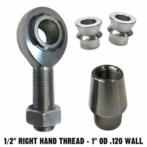 RIGHT 1/2" Chromoly Heim Joint Rod End & High Angle Spacers 1" OD .120 Wall Tube - Picture 1 of 9