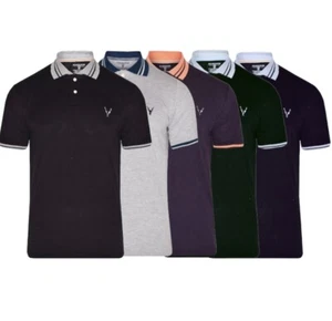 MENS POLO T-SHIRT Branded Short sleeve Pure cotton 2 Button Polo Top Shirt 465 - Picture 1 of 24