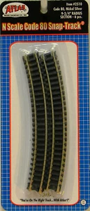 NUEVO N Atlas #2510 Código 80 9 3/4"r Pista Curva 6 Piezas - Imagen 1 de 1