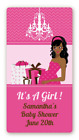 Mommy Its a Girl African Custom Baby Shower Rectangle Stickers-2oz Bottle