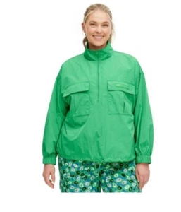 NEW DVF for Target Women's Green Nylon Packable Long Sleeve Half Zip Jacket, 1X - Picture 1 of 4
