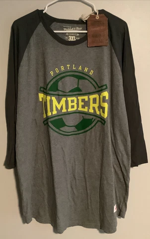 PORTLAND TIMBERS - MLS Soccer - Mitchell & Ness Mens Raglan Shirt - sz 3XL - NWT Cover