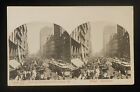 1890S German Stereoview Postcard State St Trolleys Wagons Chicago Il Cook Co