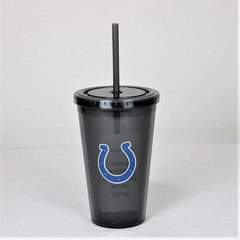 Indianapolis Colts NFL Licensed 16oz Sip-N-Go w/ Lid and Straw Double Walled Cup Cover