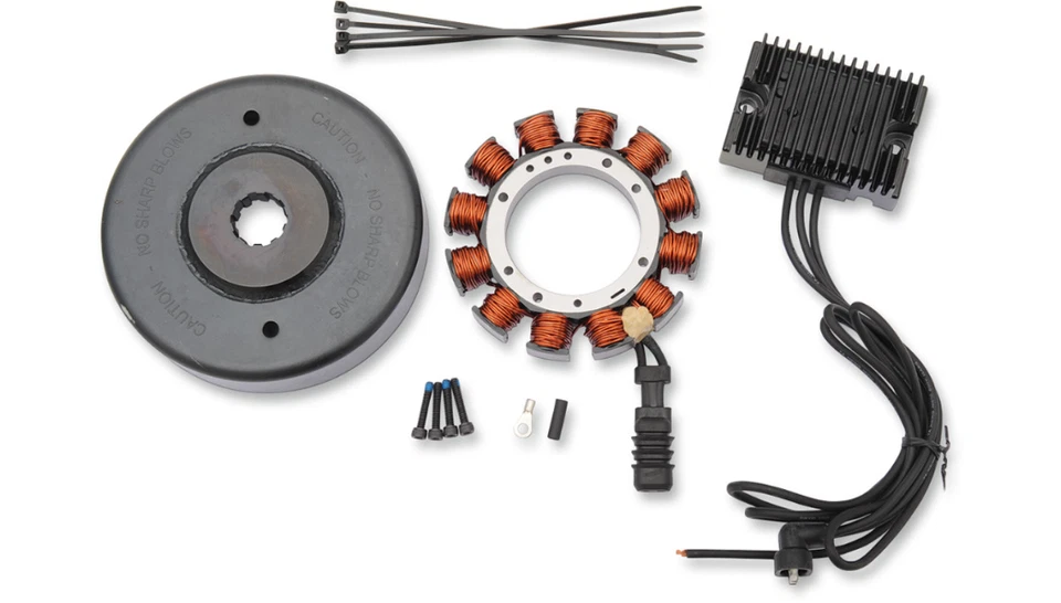 Heavy Duty 32-Amp Charging Kit Harley Davidson Black Regulator, Stator, & Rotor - Image 1 of 1
