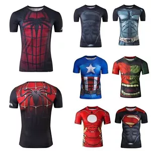 Top a compressione da uomo allenamento vestibilità a croce MMA ciclismo palestra corsa cosplay attivo - Foto 1 di 82