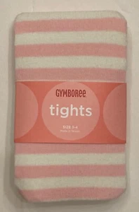 NWT Gymboree Winter Glam Sz 3-4 Pink & Ivory Stripe Tights 3T-4T - Picture 1 of 1