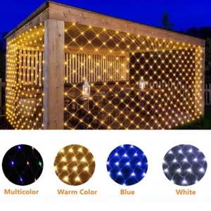 Net Mesh Lights Garden Fairy String LED Lamp Xmas Party Outdoor Wedding Decor UK - Picture 1 of 19