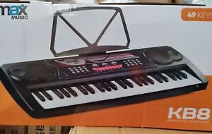 MAX KB8 - Digital Piano Keyboard Kinder Klavier, 49 Tasten, Notenständer, 6...