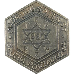 2765 SEGUNDA GUERRA MUNDIAL INSIGNIA DEL SERVICIO DE POLICÍA JUDÍO SERVICIO DE ORDEN JUDÍO POLACA - Imagen 1 de 2