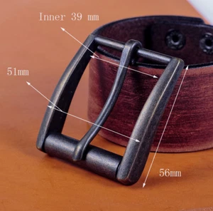 Antique Copper Pin Buckle for Men Leather Belt Spare Replacement Fit 38mm Strap - Picture 1 of 10