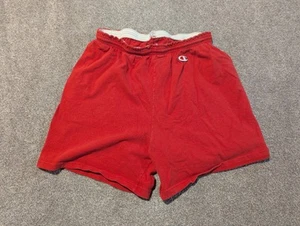 Vintage Champion Shorts Mens XXL 44-46 Red Sweat Gym Active Cotton 80s - Picture 1 of 8