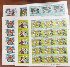 Gambia 1996 - Disney - 6 hojas de 15 estampillas IMPERF - Scott #1729-34 - MNH - Imagen 1 de 7