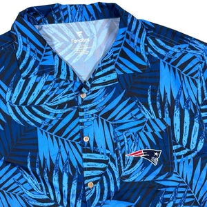 New England Patriots Hemd Herren XL blau Fanatics Hawaii Camp Kragen NFL - Bild 1 von 5