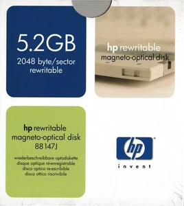 hp 88147J 5.2 GB rewritable magneto-optical disk (5.25") 1024B/S, NEU; K65 191 - Bild 1 von 1