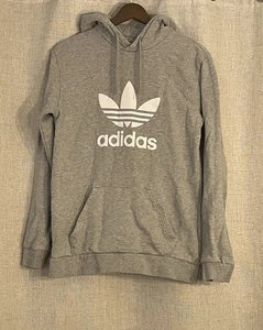 Adidas Sweater Womens XS Gray Logo Pullover Hoodie Sweatshirt - Picture 1 of 4