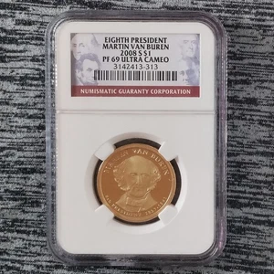 2008 S $1 Martin Van Buren Dollar Coin NGC PF69 ULTRA CAMEO Eighth President  - Picture 1 of 2