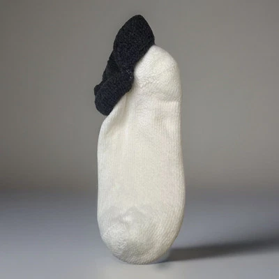 Unisex Socks VTG Acrylic Blend Black Top Roll Down Ankle 9-11 White 80's 90s NOS - Image 1 of 4