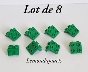 Lego 44728 Lot de 8 x Bracket 1x2 - 2x2 Support Angle 90° Vert - Green - Foto 1 di 7