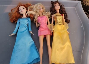 Barbie Doll Mixed Lot Of 3. Merida, Belle And Blonde Barbie' Lot Of 3 - Picture 1 of 7