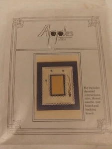 Apples Needlework Designs Little Boy Bear Photo Frame Cross Stitch Kit New - Picture 1 of 5