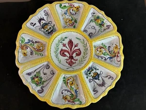 Vintage Italian Majolica Handmade Fratelli Fanciullacci Bros Plate Tray 13” - Picture 1 of 17