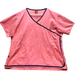 Dickies Scrub Top Womens 2X Solid Workwear Medical Nurse Shirt V-Neck Plus - Picture 1 of 7