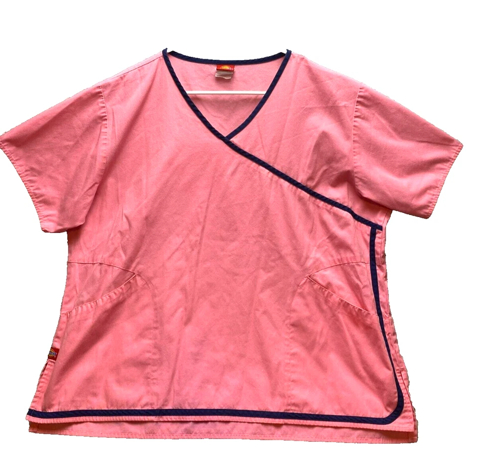 Blusa Médica Dickies Para Mujer 2X Ropa de Trabajo Sólida Enfermera Camisa Cuello en V Plus Foto 1 de 4