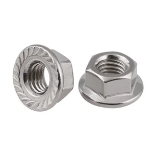 316 Stainless Steel M3 M4 M5 M6 M8 M10 M12 Serrated Flange Nuts Hex Lock Nuts - Picture 1 of 6