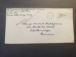 APO 443 CAMP ATTERBURY, INDIANA 1944 WWII Army Cover 422 Infantry Soldier's Mail - Picture 1 of 2
