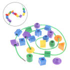 50pcs Kids Beads Toys Geometric Stringing Threading Beads Game Education /OM  Mp