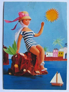 Cpsm Tarjeta Postal Muñecas Peynet N º 54 Baño de Sol Por Yvon - Imagen 1 de 2
