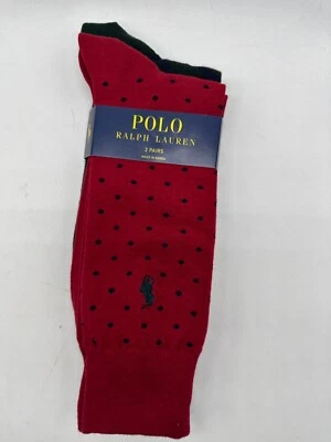 NUEVOS DOS PARES DE CALCETINES POLO RALPH LAUREN ALGODÓN PARA HOMBRE TALLA 6-12,5 HECHOS EN COREA $24 Foto 1 de 4