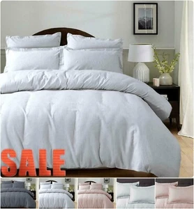 Neu Modern 100 % Baumwolle Quilt Waffel Bettbezug Bettwäsche Set mit & Kissenbezügen - Bild 1 von 10