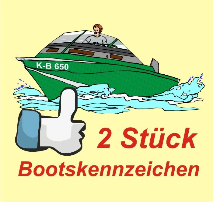 DITGENS 2 x Bootskennzeichen Bootsnummern Beschriftung Boot Aufkleber wasserfest
