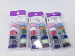 (PACK OF 3) 02149 Singer Transparent Plastic Class 15 Bobbins - Threaded-12/Pkg - Picture 1 of 6