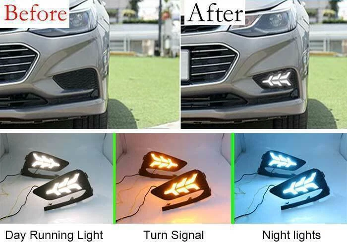 Пара противотуманных фар переднего бампера в сборе светодиодные дневные ходовые огни для Chevrolet Cruze 2016-2018  - Изображение 1 из 4