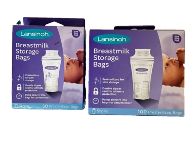 Bolsas de almacenamiento de leche materna Lansinoh - a prueba de fugas - #107 recuento total - caja abierta Foto 1 de 4