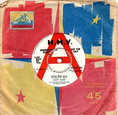 Barry Mann:Little Miss U.S.A./Find another fool:UK H.M.V.:1961:DJ - Image 1 of 3