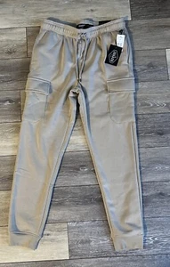 NWT Brooklyn Cloth The Jogger Fleece Sweatpants Mens Medium Beige Side Pockets - Picture 1 of 2