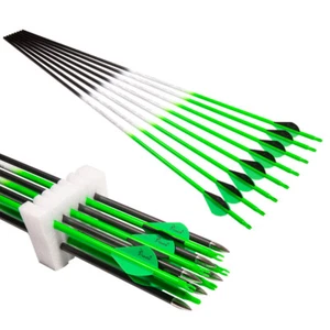 12PCS Archery Spine 300 400 30 In Carbon Arrows for Compound Recurve Bow Hunting - Picture 1 of 6