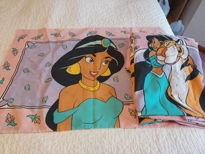 Vintage Disney Aladdin Sheet Twin With Pillowcase Jasmine and Raj tiger EUC - Bild 1 von 7