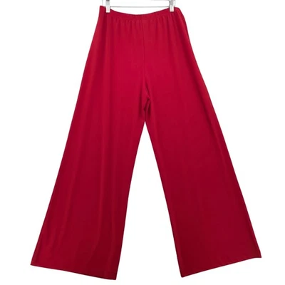 Pantalones Bob Mackie para mujer rojos medianos tiro alto elásticos salón pierna ancha ropa de resort Foto 1 de 4