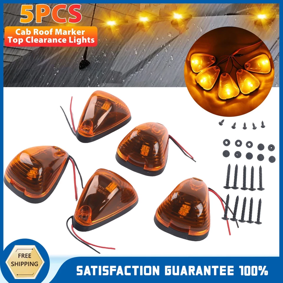 5X KIT LUCES MARCADORAS TECHO CABINA LED ÁMBAR PARA 99-16 FORD F250 F350 F450 SUPER DUTY Foto 1 de 4