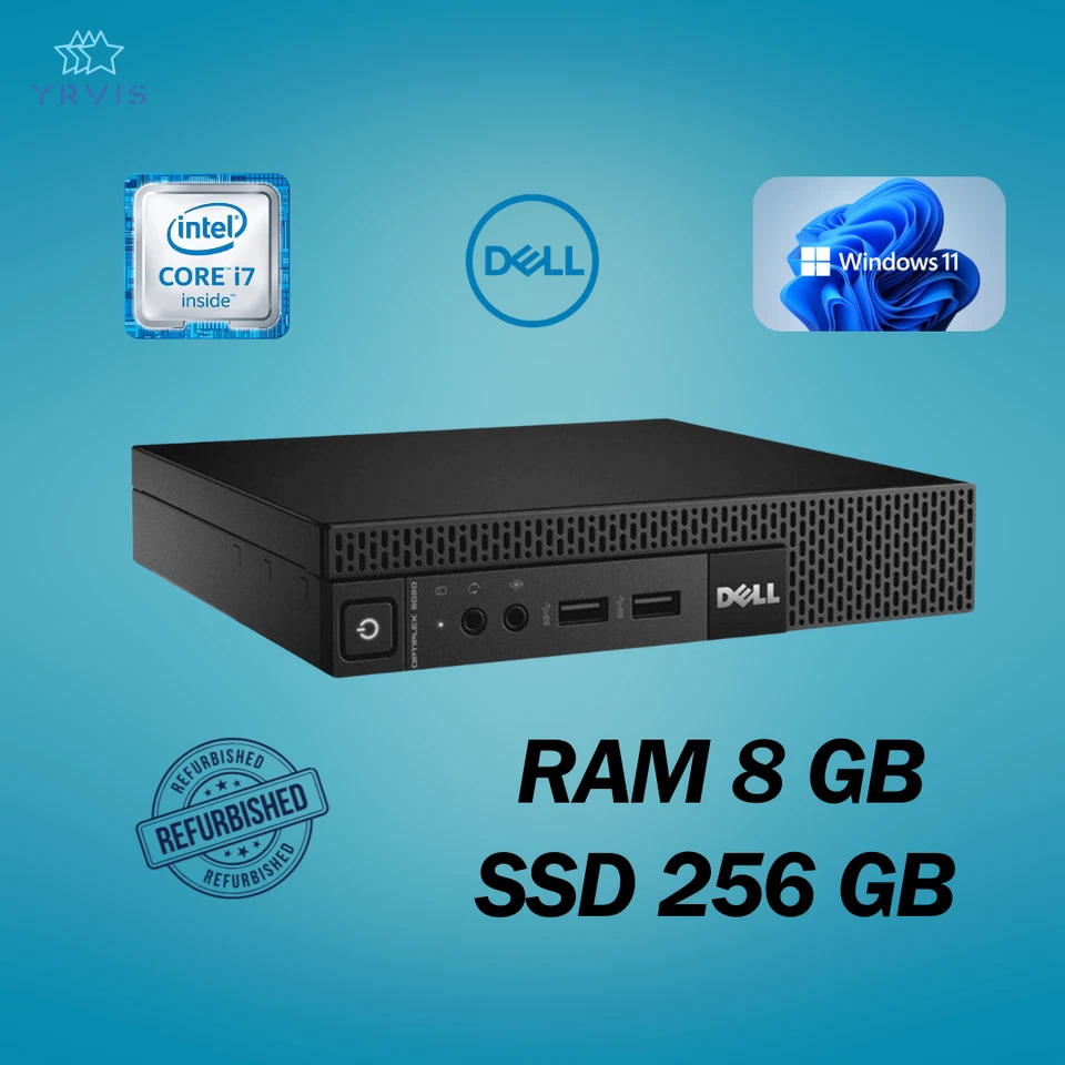 PC DESKTOP DELL 9020 MINI INTEL I7 RAM 8GB SSD 256GB WIN 11 PRO RICONDIZIONATO - Immagine 1 di 4