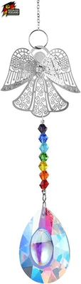 Sonnenfänger Kristall, 29Cm Metall Engel Kristall Glas Prisma Anhänger, Bunte Kr - Bild 1 von 4