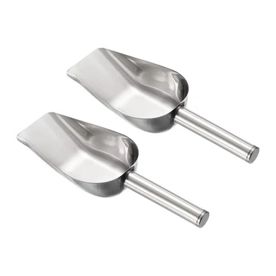 2 Pcs Ice Scoop Stainless Steel 9.1x2.4" Flour Cereal Sugar Food Utility Shovel Foto 1 de 4