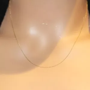 14K Yellow Gold Curb Chain 17 inch - Picture 1 of 6